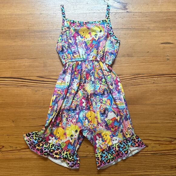 Lisa Frank colorful sleeveless flare ruffle bottom romper SIZE 7-8 - Picture 6 of 6